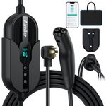 AIMILER Level 2 EV Charger NACS, Compatible with Tesla Model Y/3/S/X, (32Amp, 240V, NEMA 14-50 Plug) NACS Connector Electric Vehicle Charger, 25ft Cable ETL Listed Home/Portable Wall Charger, Wifi APP