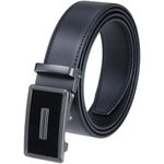 Labnoft Men's PU Leather Auto Lock Belt (Black, BELT-003-MT-Black)