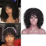 Short Curly Wigs with Bangs for Bla