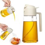 ZXCVB 2-in-1 Glass Oil Sprayer and Dispenser, Multifunction Glass Oil Sprayer For Cooking BBQ Oil Dispensers Olive Oil Sprayer (White)