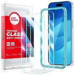 SmartDevil 3 Pack Screen Protector design for iPhone 15 [6.1 inch] 3 Pack Tempered Glass Film for 15, Bubble Free installation, [Military Grade] 9H Glass For iPhone 15