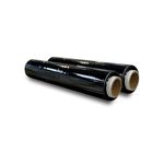 JeeJaan® 2 Rolls Black Pallet Wrap 400mm x 250m 20mu | Tear Resistant Stretch Film | Water & Moisture Proof Pallet Stretch Shrink Wrap | Multi-Use Strong Pallet Stretch Wrap