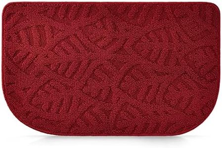 Farmlyn Creek Slip-Resistant Kitchen Floor Mat, Half Round Red Kitchen Rug with Rubber Backing for Office, Sink, Laundry Room, Home Decor, Machine Washable, Red (18x30 Inches)