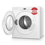 6KG Vented Tumble Dryer, FOHERE 1500W Compact Vented Tumble Dryer, 5 Auto Drying Mode, Double Temperature Control Protection, with Stainless Steel Tub, for Apartment, Home, Dorm, RVs, White