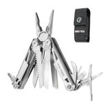 Swiss+Tech Multi-Tool, 16-in-1Multitools Pliers, Foldable Multitool Pliers with Carry Bag, Camping Multitool with Scissors, Saw, Bottle Opener, Screwdriver for Outdoor, Repairing, Hiking, Picnic