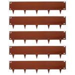 Harbour Housewares 5M Lawn Edging Border - 16cm Face Height - Rust - Galvanised Steel Garden Border Edging Flexible Grass Landscaping Pathway Edge Strip