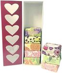 Jolitee French Milled Botanical Soap Sampler Set of 9 - Individually Wrapped Vegetable-Based Mini Soaps with Essential Oils, Shea Butter, and Natural Extracts (Valentine's Day)