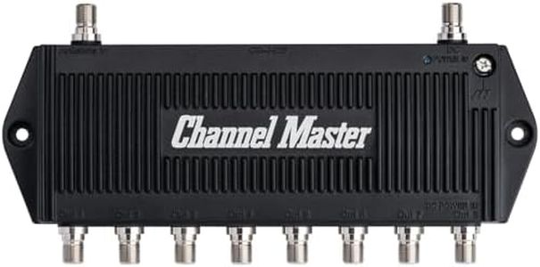 Channel Master TV Antenna Distribution Amplifier, TV Antenna Signal Booster with 8 Outputs for Connecting Antenna TV to Multiple Televisions (CM-3428),Black