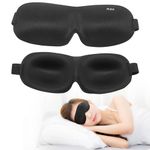 Shaped 3D Sleep Eye Mask Deep Contoured - Gift for Man or Woman, Deep Contoured Shape, Comfortable Lightweight Sleeping Mask for Travel, Shift Work or Plane Journey MSC – Black1Shaped