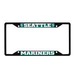 Fan Mats 31320: Seattle Mariners Metal License Plate Frame Black Finish, Teal