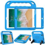 LTROP Kids Case for iPad 6th/5th Generation (2018/2017), iPad 9.7 Inch Case, iPad Air 2 Case for Kids, Built in Screen Protector, Shockproof Handle Stand Case for iPad 9.7 6th/5th Gen/Air 2, Blue