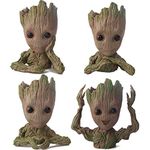 KNIKGLASS Baby Groot flower pot/pen holder - planter plant decoration figure plant pots flower pots pen holder Groot for office and dormitory desktop decoration (Set of 4)