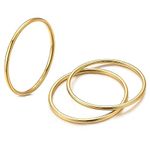 NOKMIT 1mm 14K Gold Filled Rings for Women Girls Thin Gold Ring Dainty Cute Stacking Stackable Thumb Pinky Band Non Tarnish Comfort Fit Size 4 to 11 1PC/2PCS/3PCS, Gold, No Gemstone