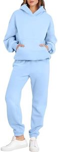 ANRABESS Womens 2 Piece Outfits Lounge Hoodie Oversized Sweatshirt Jogger Sweatpants Y2K Tracksuit Sweatsuit Set Fall Clothes Sky Blue X-Large