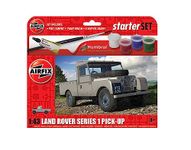 Airfix Starter Set - A55012 Land Rover Series 1 Pick-Up Model Building Kit - Plastic Model Car Kits for Adults & Children 8+, Set Includes Decals, Humbrol Acrylic Paints, Brush & Poly Cement