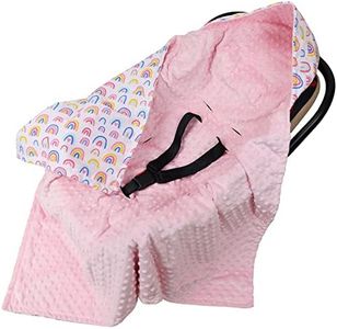 Hivia 90 * 90CM Épaissi Nid d'ange-Convient Couverture Siege Auto Bebe, Poussettes, Lchanceliere Universelle pour Poussette|Arc-en-Ciel Rose