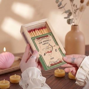 FormeyOneou Personalized Wooden Match Holder, Custom Matchbox Cover for Wedding & Home Decor