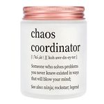 Chaos Coordinator Soy Candle Gifts,Staff Appreciation Gifts, Boss Lady Gifts for Women, Birthday Gifts for Female, Thank You Gifts for Coworker, Office Work Besties, Teacher (5.5oz)