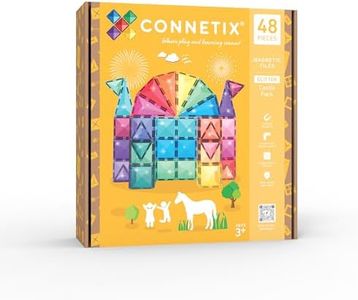 Connetix Magnetic Tiles Glitter Castle Pack, 48 Pieces