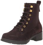Cole Haan Women's Camea Wp Combat Boot Ii Ankle, Dark Chocolate Suede Waterproof, 8 UK