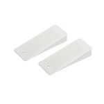 FenixDepot Non-Slip Rubber Door Stopper Wedge, Ideal for Different Floor Types for Home and Office use - Pack of 2 (White)