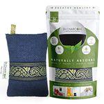 Dr CHARCOAL Fridge Deodorizer, Keeps Your Refrigerator and Freezer Fresh, Dry and Odor Free For 1 Year. 75gm, Long Lasting Activated Charcoal Bag| More Powerful than Baking Soda to remove Bad Smell