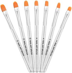 AvoDovA 7PCS Ensemble de Pinceaux à Ongles, Pinceaux Ongles Pinceau Nail Art Brosses, Brosses à Ongles, Pinceau Nail Art Ongles, Pinceau Ongle Gel, Pinceau Nail Art pour Gel UV et Acrylique (B)