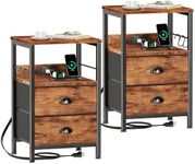 Furologee Nightstand Set of 2, Rust