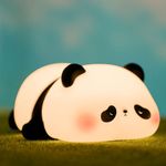 FAMIDUO Cute Panda Lamp, Panda Night Light for Kids Sleep, LED Squishy Novelty Animal Silicone Lamps, 3 Level Dimmable Nursery Nightlight, Cute Gifts, Office Desk Decor, Baby Boys Girls Room Decor