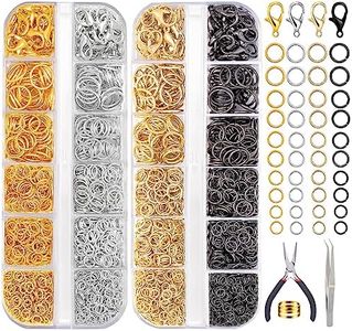 DIYDEC Jump Rings for Jewelry Making 2143pcs Open Jump Rings and Lobster Clasps Necklace Bracelet Jewelry Repair Kit with Pliers Tweezers Jump Ring Opener