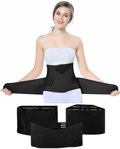 OKPOW 3 in 1 Postpartum Belly Wrap Postpartum Belt Band Post Partum Women Belly Belt Girdle Support Recovery Corset Wrap Body Shaper for After Birth Postnatal C-Section Waist Pelvis Shapewear Black