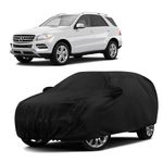 Sulfar 100% Water Resistant Car Body Cover Compatible with Mirror for Mercedes Benz ML350 (Triple Stitched, Full Bottom Elastic, Black)
