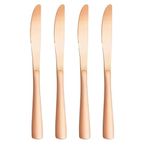 KitchEase Steak Knives Set of 4 – Food-Grade 18/8 Stainless Steel 8.6" Dinner Knives, Durable Mirror Polished Metal Silverware, Perfect for Home, Restaurant, and Gifting (Rosegold)
