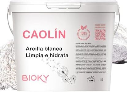 Caolín - Mascarilla Facial de Arcilla Blanca Cosmética 100% Natural & Ecológica - 1KG - M�ás de 50 Usos - Cosmética Natural - Desintoxica la Piel y Exfolia con Suavidad - Kaolín Puro y Multiusos