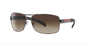 PRADA SPORT Men'S Mod. 54Is Sun 0Ps54Is 5Av6S1 Rectangular Sunglasses 65, Gunmetal/Brown Gradient