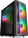 GameMax F15G Glass Mid-Tower ATX PC Gaming Case ARGB, Tempered Glass, ARGB Hub included | Black