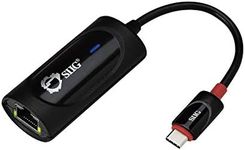 SIIG USB Type C to Gigabit Ethernet Adapter - 10/100/1000 Mbps LAN adapter for Windows and Mac Systems, Thunderbolt 3 (Black)