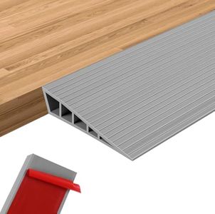 1" Rise Threshold Ramps Floor Transition Strip Self-Adhesive 40'' L Wheelchairs Ramps for Doorways, 2 PC Edge Door Threshold Reducer Transition Strips for Home (Grey)