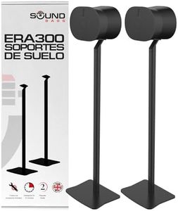 ERA300 Soportes para Altavoces, diseño metálico Premium, Soporte de Suelo Compatible con Sonos ERA 300, Accesorios incluidos, gestión de Cables, diseñado en el Reino Unido (Negro, Doble)