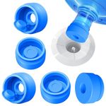 Gofriipai 3 and 5 Gallon Water Jug Cap, Silicone Reusable Replacement Cap, Non Spill Bottle Caps for 55mm Bottle Water Dispenser Caps - Pack of 5