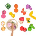 NESTA TOYS - Wooden Vegetable and Fruit Toy Set | Pretend Play Food | Kitchen Set Toy (3+ Years)