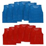 Athllete LITEMESH Pinnies (Set of 12/24 Practice Vests) Youth Pinnies, Pennies for Sports Youth, and Scrimmage Vests, 6-red + 6-blue, Teen/Adult