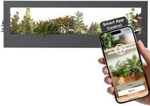 Modern Sprout Smart Landscape Growframe - Wall Mounted Plant Stand with LED Grow Light - Smart App Controlled - Powder-Coated Steel Frame for Indoor Plants - Perfect for Gifting and Decor - Black