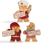 Honeyplum Christmas Kitchen Decor - Gingerbread Christmas Decorations - Cute Christmas Decor for Tiered Trays, Fireplace Mantels, Shelf Decoration - 6" Height