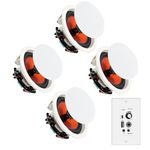 Herdio 8 Inch 800W 2-Way Bluetooth in-Ceiling Speakers - 2 Pairs Flush Mount Speakers with Wall Amplifier Receiver, Paintable Grille for Home Theater, Bedroom, Office & Barroom