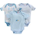 EIO New Born Baby Multi-Color Cotton Sleep Suit Romper Body Jumpsuti Body Suit for Boys and Girls Set of 3 (0-3 Months, Blue)