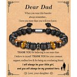 TEVOP Gifts for Dad from Daughter, Dad Gifts Tiger Eye Stone Bracelet, Adjustable Dad Bracelet Presents for Birthday Christmas, Special Dad Gifts for Fathers Day