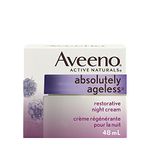 Aveeno Anti Aging Night Cream, Active Naturals Absolutely Ageless Restorative Face Moisturizer for Wrinkles and Fine Lines, Hydrating Lotion with Blackberry Complex, Non-Comedogenic and Hypoallergenic, 48ML