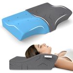 MY ARMOR Cool Gel Cervical Pillow for Neck Pain, Spondylitis Neck, Orthopedic Memory Foam Pillow for Sleeping, Extra Curve Neck Support Contour Pillow, Dual Height - Pack of 1