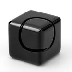 Infinity Fidget Cube Spinner Toy for Kids Adults, Metal Fidget Puzzle Block Figner Spinner Focus 2 in 1 Spinning for Boy Girl, Cool Mini Gadget Stuff Stress Relief Toy for Office Desk Toy(Black)